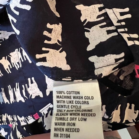 Crown & Ivy Puppy Dog Novelty Print Cotton Long Sleeve Button Up Shirt Large - Picture 8 of 9